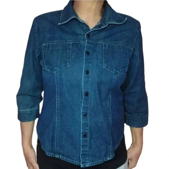 Willi Smith Womens Shacket Blouse Button Up Size Large - Picture 6 of 15